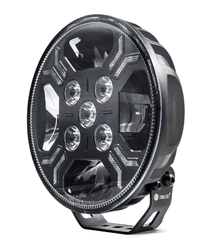 Faro di profondità LED rotondo Ypsilon, 9 LED, luce di posizione ambra/bianca e flash, 7800 lumen, 9-36 V – Tralert