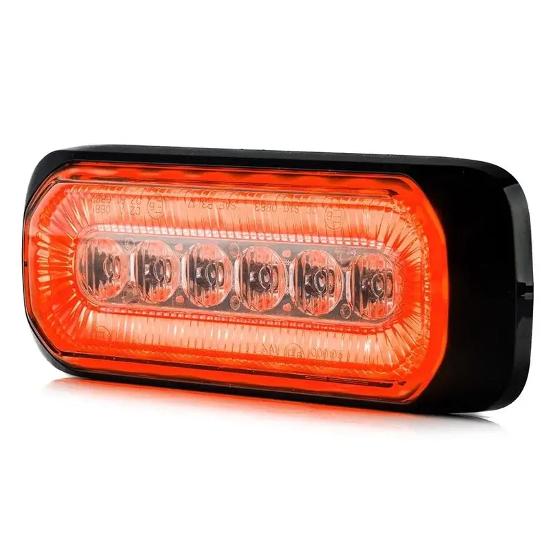 Lampeggiante LED R65 con anello luminoso Halo, ambra/rosso, 12-24 V – Tralert