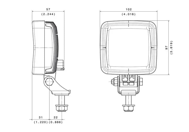 Lampada da lavoro LED ABL 1000 lumen, 14 W, IP69K, connettore Deutsch – Vignal – immagine 3