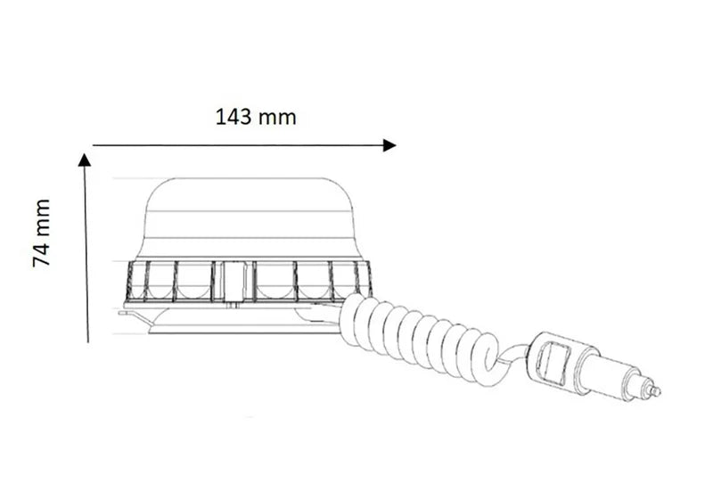 Vignal Group-Lampeggiante LED R65 ambra/trasparente 12/24v magnetmon, rotante