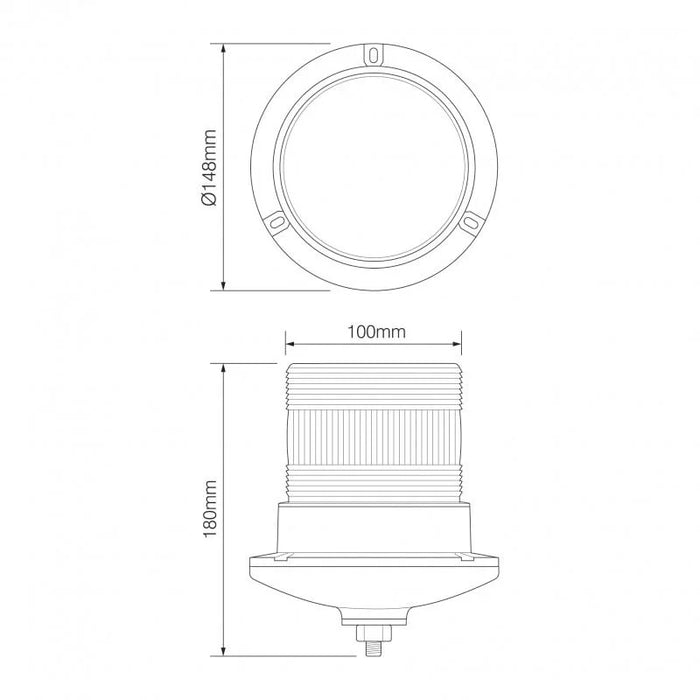 ElectraQuip - Lampeggiante a LED | 10-30v | con base di montaggio PC a bullone singolo