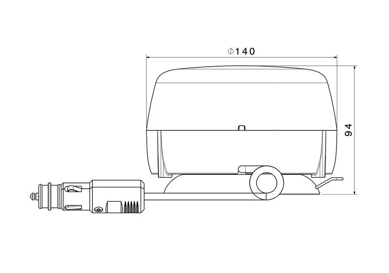 Vignal Group-LED R65 blu 12/24v Base magnetica Doppio flash