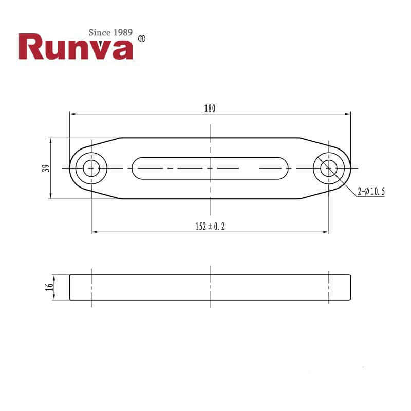 Guida fissa media in alluminio Runva per 5500 lbs – immagine 2