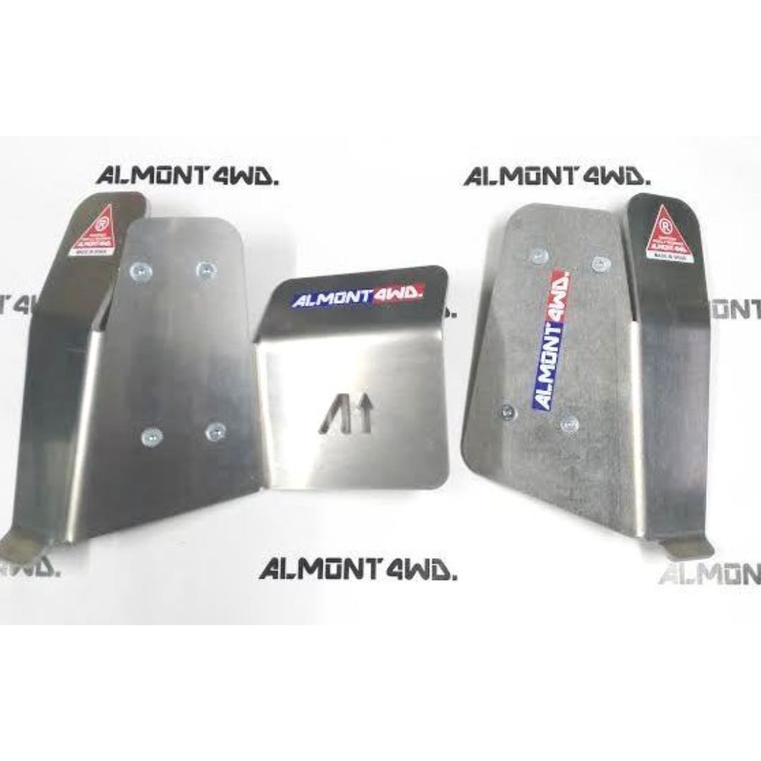 Piastre protezione ammortizzatori in alluminio 8 mm per Toyota Land Cruiser J8 serie 1989-2007, con bloccaggio – immagine 2