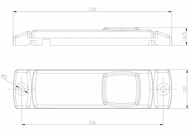 LED Autolamps - Fanale di segnalazione a LED rossa | 12-24v | 50 cm. di cavo