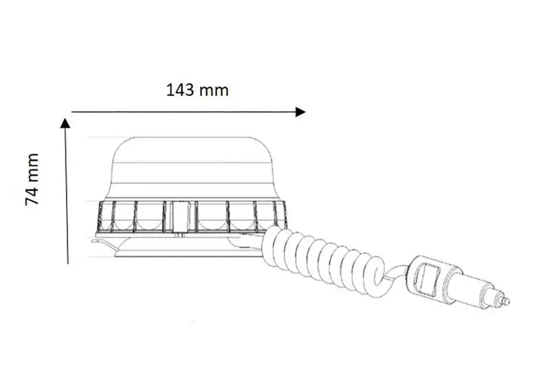 Lampeggiante LED R65 rotante Pegasus, ambra, 12-24 V, base magnetica – Vignal – immagine 2