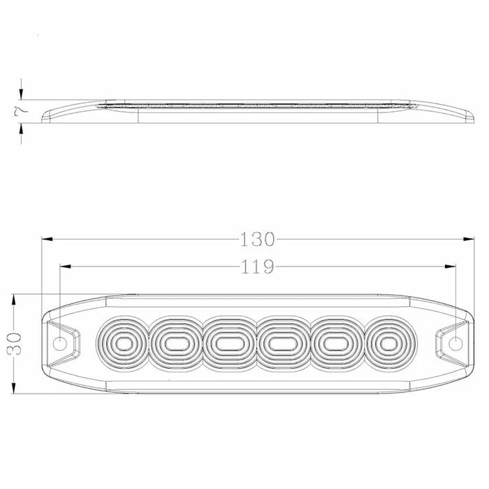 R65 -TRALERT - R65 Torcia LED Slimline 6 LED Ambra 10 - 30V