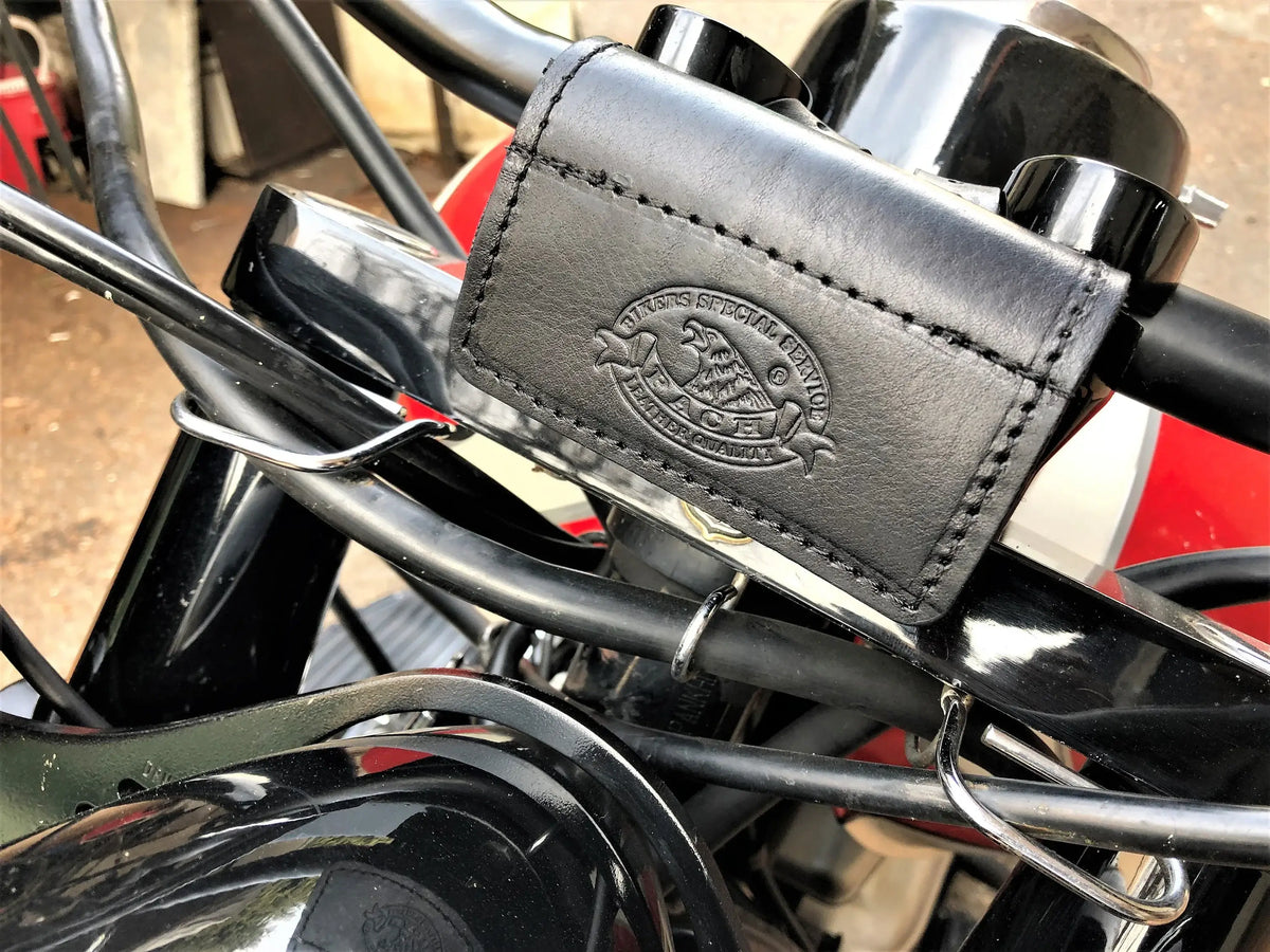 Porta telepass per manubrio moto creato artigianalmente-nero