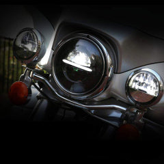 LED HEADLIGHT 5.75" HOUSING WITH BLACK POSITION