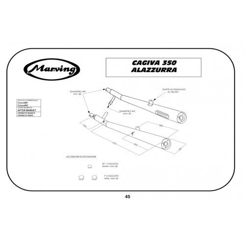 Scarico - Silenziatore - Marmitta Marving Cagiva 350 Alazzurra