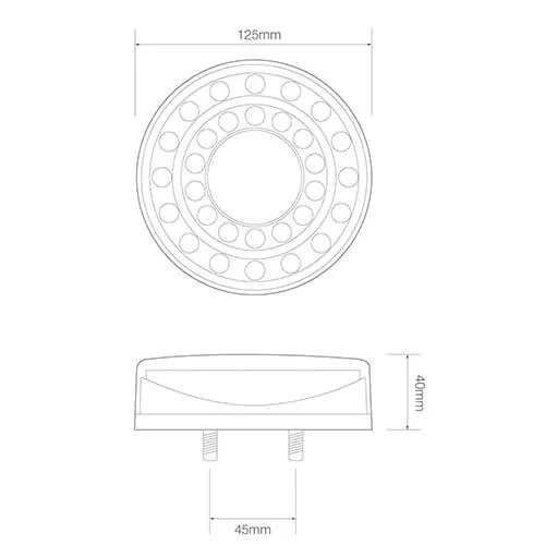 Tralert LED Autolamps - fanale posteriore a LED in look cromato | 12-24v | 40 cm. di cavo
