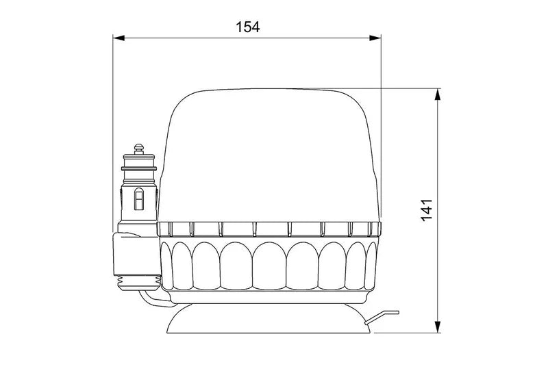 Vignal Group-Faro LED R65 ambra/trasparente 12/24v montaggio magnetico, singolo