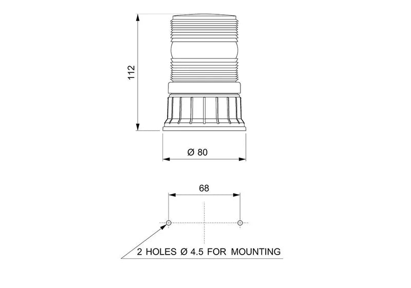 Vignal Group - Lampeggiante a LED ambra 12/24v Montaggio a 3 bulloni, doppio lampo