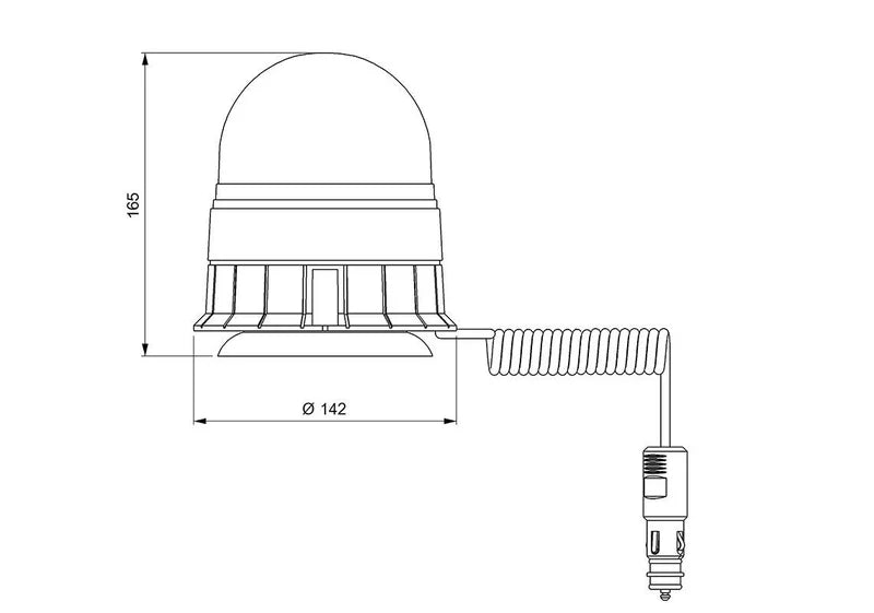 Vignal Group-Faro LED R65 ambra 12/24v montaggio magnetico, rotante