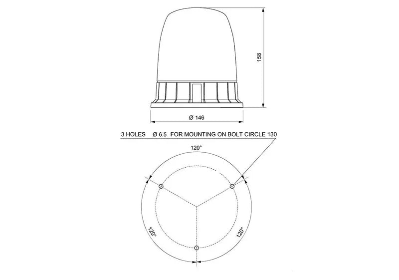 Vignal Group - LED R65 lampeggiante blu 12/24v montaggio a 3 bulloni, singolo flash