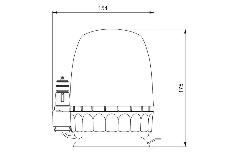 Vignal Group-Faro LED R65 ambra 12/24v base magnetica+ ventosa, rotante