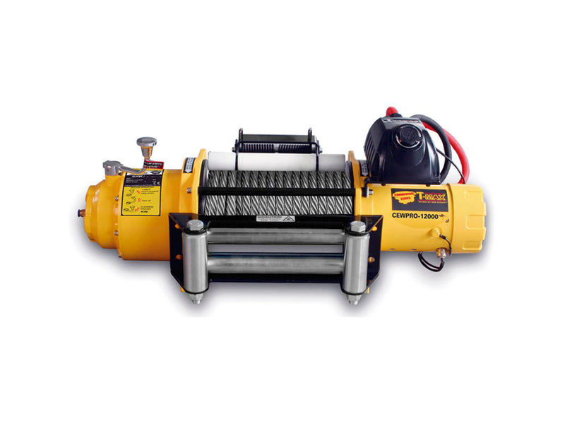 Verricello elettrico industriale T-MAX CEW-12000 12V 5.440 kg cavo acciaio