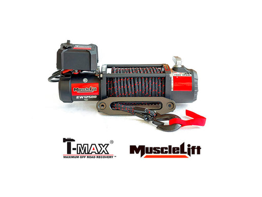 Verricello elettrico T-MAX Muscle-Lift MW-12500 12V 5.665 kg con fune sintetica PX