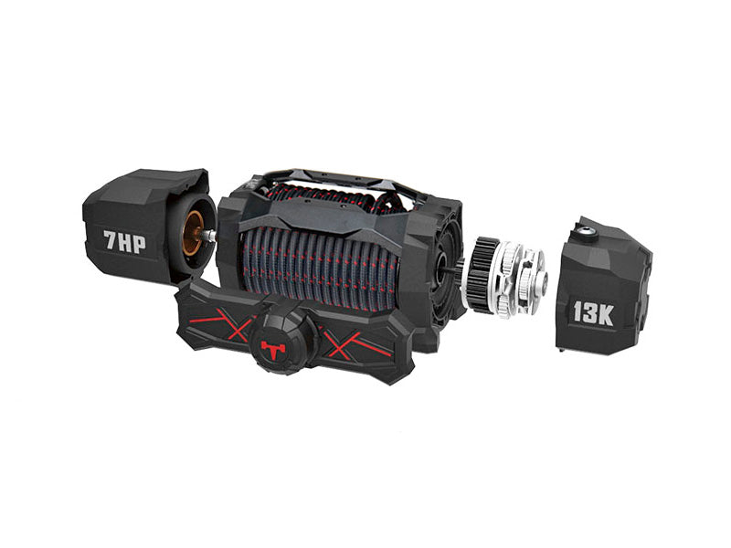 Verricello elettrico T-MAX Titan TEW-13000 12V 5.900 kg fune sintetica PX – versione Standard