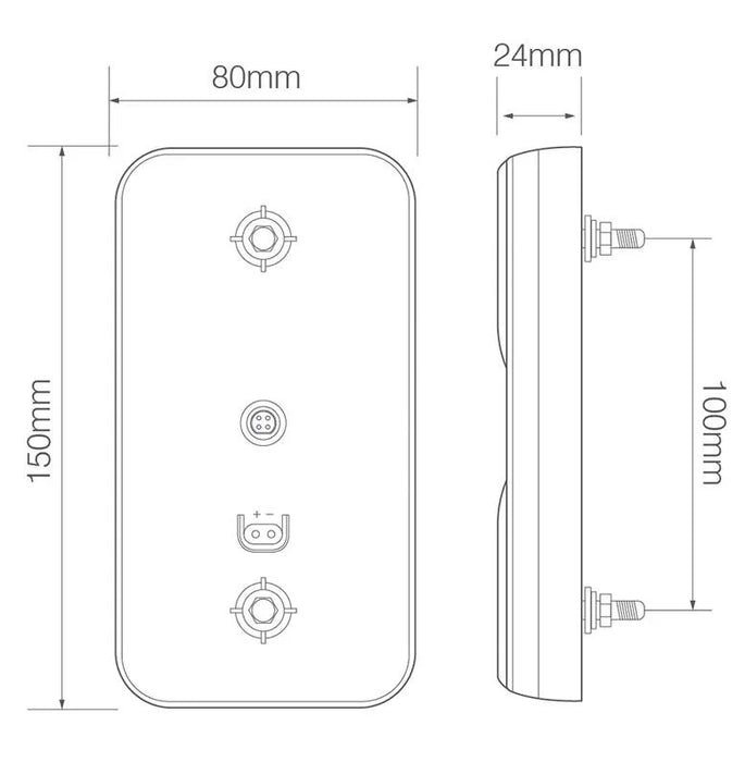 LED Autolamps-Luce posteriore  a led -Riflettore |per auto e rimorchi