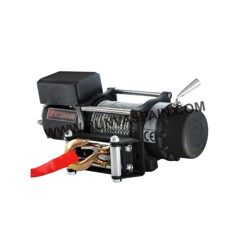 Runva EWX 5500 – Verricello elettrico 5.500 lb (2.495 kg) 12V con comando, fune sintetica – immagine 2