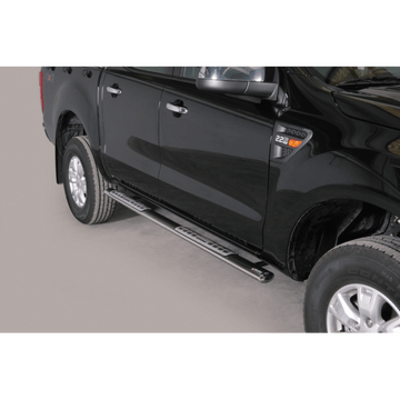 Protezioni laterali Design Ford Ranger Double Cab 2012–2015 Inox lucido