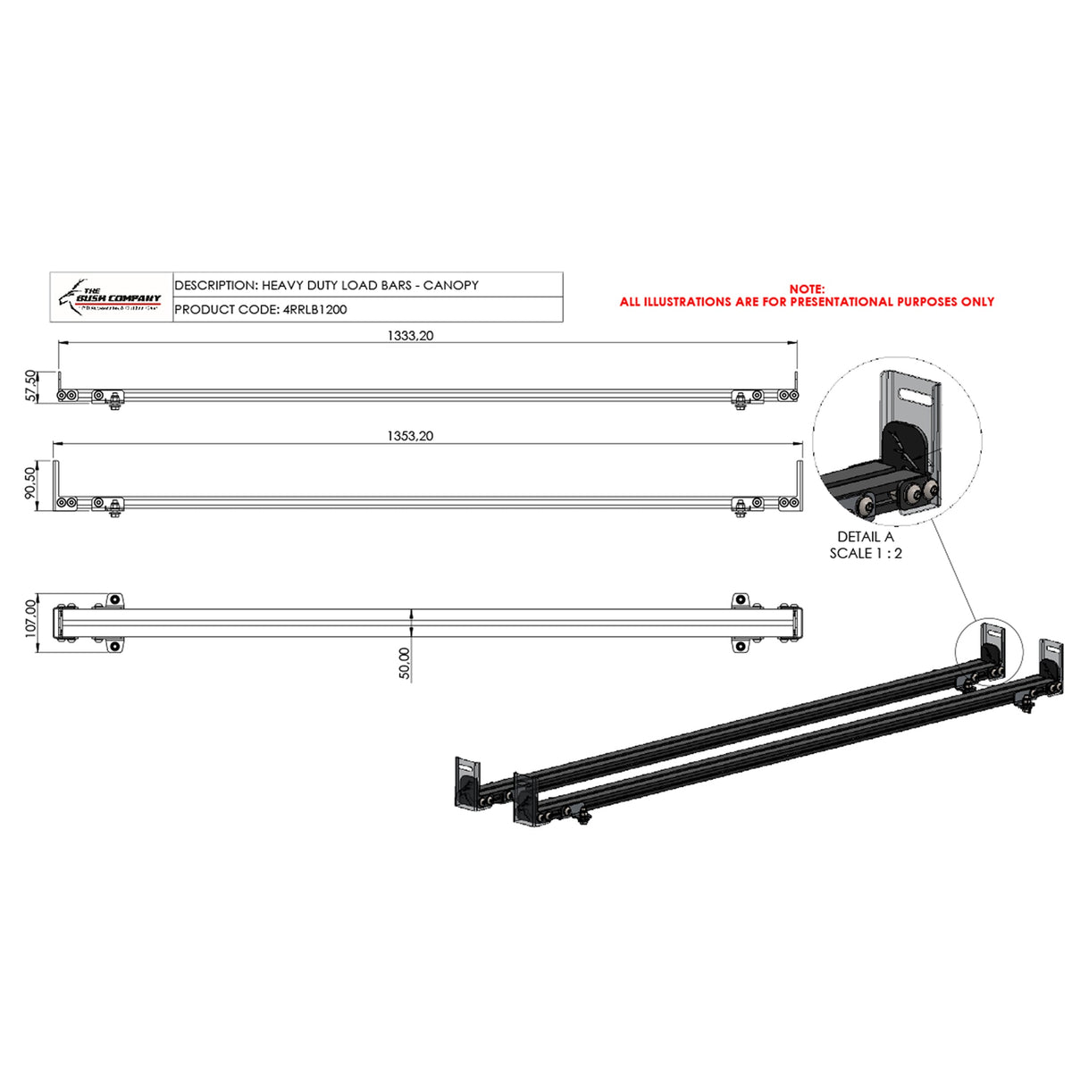 Barre di carico per hard top The Bush Company 4RRLB1200 – foto 6