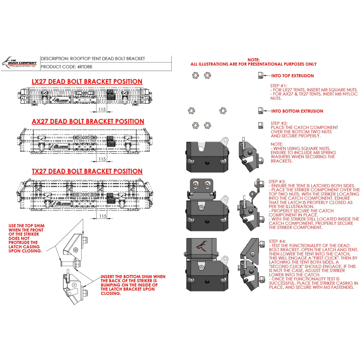 Staffa di sicurezza Dead Bolt The Bush Company 4RTDBB – foto 5