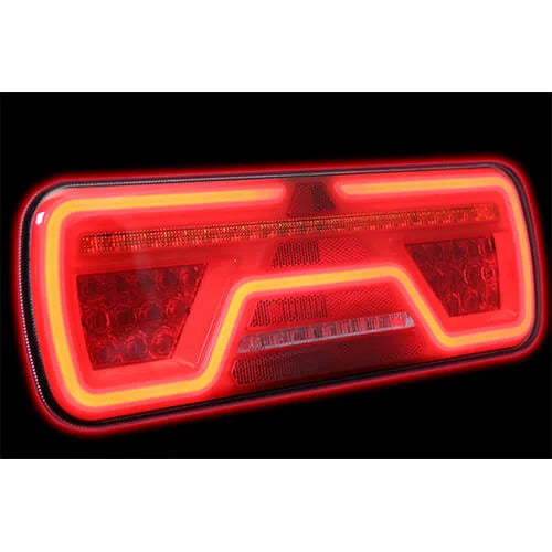 TRALERT - Sinistra | fanale posteriore al neon a LED | Lampeggiante dinamica | 12-24v | Cavo da 200 cm