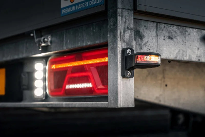 LED Autolamps - Sinistra | fanale frontale a LED | 12-24v | 30 cm. di cavo | rosso/bianco/ambra