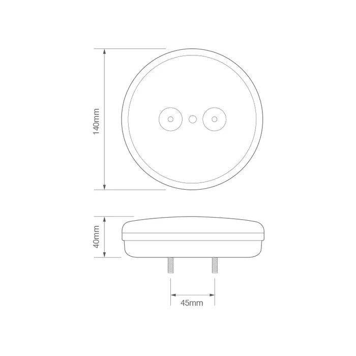 LED Autolamps - fanale posteriore a LED hamburger slimline | 12-24v | 30 cm. di cavo