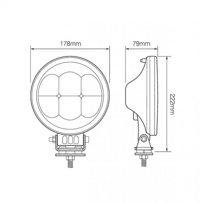 Faretto LED 5400 lumen | con luci diurne | 7 pollici | 12-24v | ECE-R112 ECE-R7 | 1786SBM