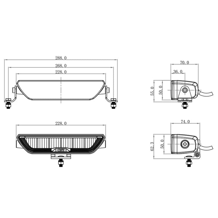 OZZ -  XB1 Barra luminosa a LED compatta 9" | 4960 lumen