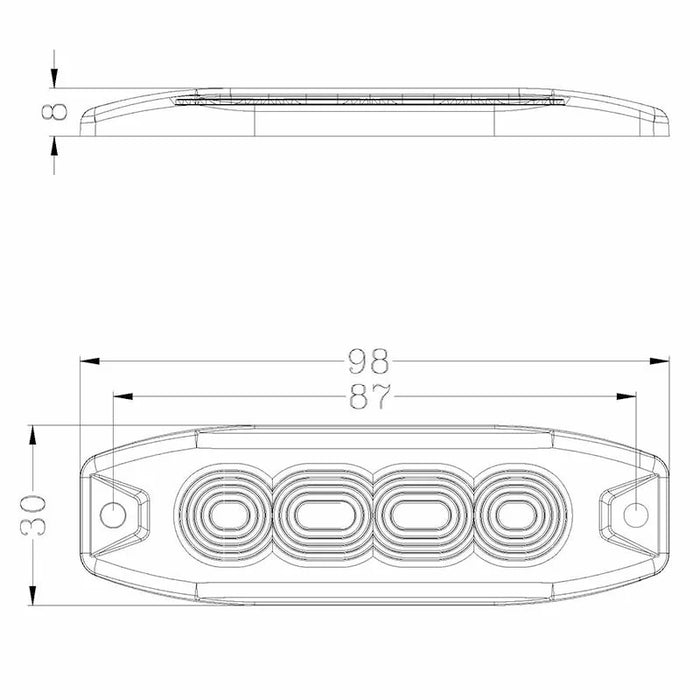 R65 -TRALERT - Torcia LED 4 LED | R65 | slimline | ambra | 10-30v