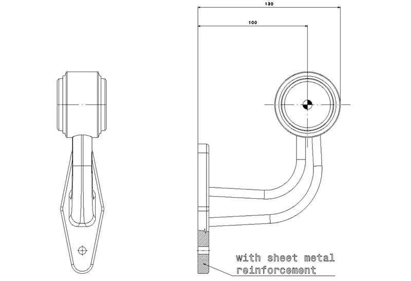 Fristom - Destra | Lampada a LED con stelo angolato | 12-36v | 0,75mm². connettore