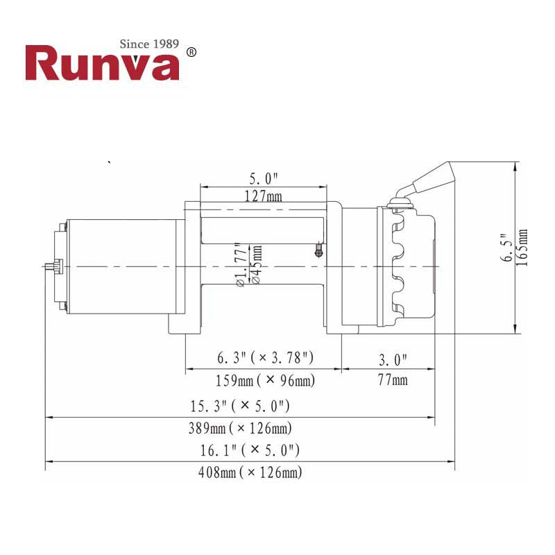 Runva EWX 5500 – Verricello elettrico 5.500 lb (2.495 kg) 12V con comando, fune sintetica – immagine 3