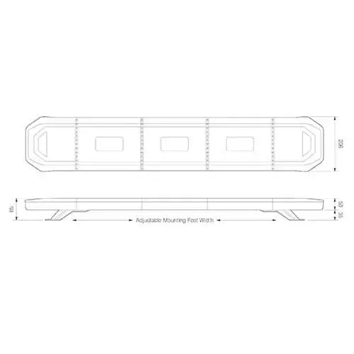 Barra lampeggiante LED ambra R65, 1586 mm, lampeggio su tutta la lunghezza – ElectraQuip – immagine 5