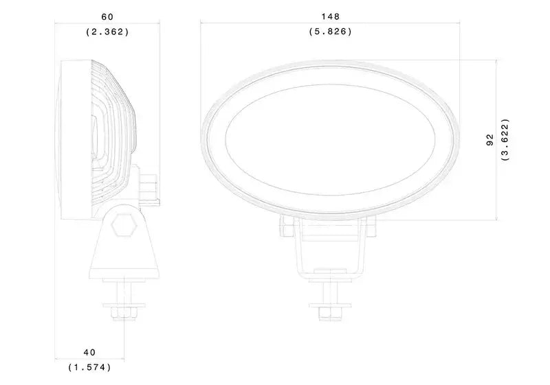 Faro da lavoro a LED ABL ovale, 1500 lumen, 20 W, connettore Deutsch – Vignal – immagine 2