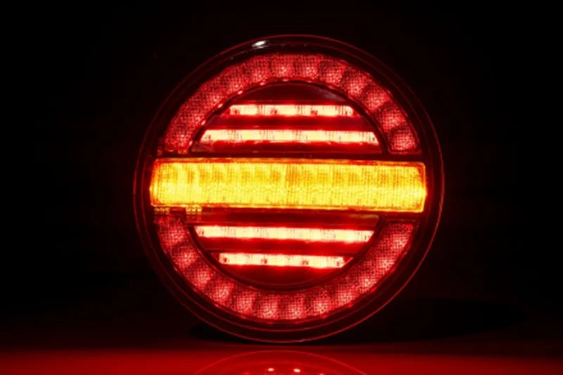 Fristom - fanale posteriore a LED, rotonda con lampeggiante dinamico | 12-24v | 100 cm.