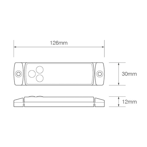 Tralert LED Autolamps - Fanale di segnalazione a LED bianca | 12-24v | 50cm. di cavo