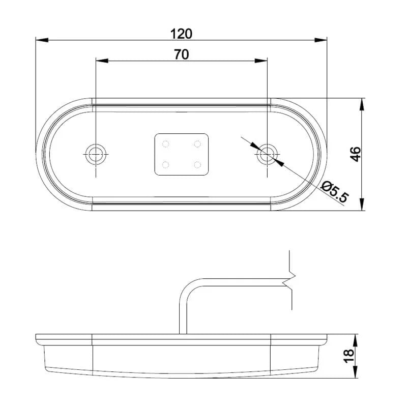 Tralert Fristom - Fanale di segnalazione a LED ambra | 12-24v | 50 cm. di cavo