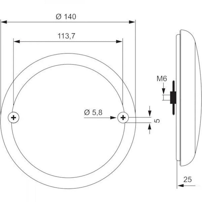 TRALERT-Lampada LED Slimline per hamburger | 12-24v | 150cm. di cavo