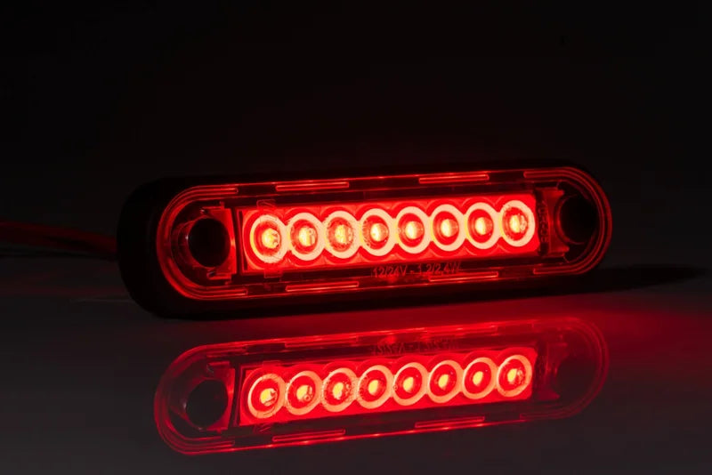 Tralert Fristom -  Fanale di segnalazione a LED rossa lunga | 12-24v | 0,15 m. di cavo