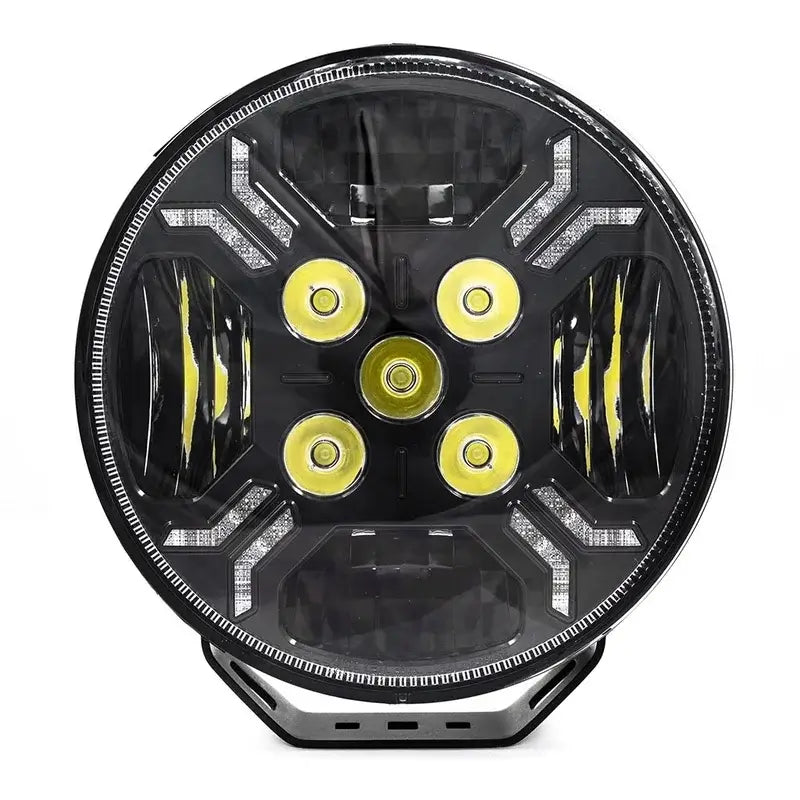 Faro di profondità LED rotondo Ypsilon, 9 LED, luce di posizione ambra/bianca e flash, 7800 lumen, 9-36 V – immagine 6