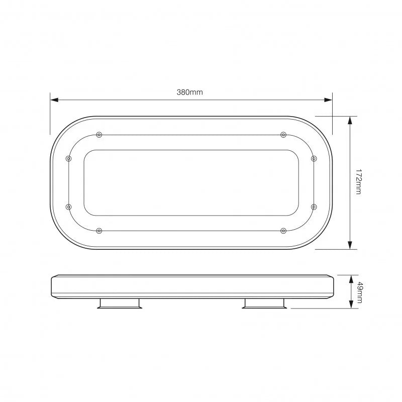 Minibar compatto R65 con lente trasparente 12/24V montaggio magnetico