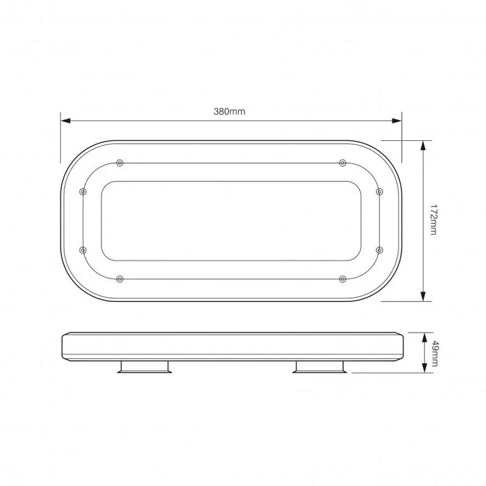 Minibar compatto R65 con lente trasparente 12/24V montaggio magnetico