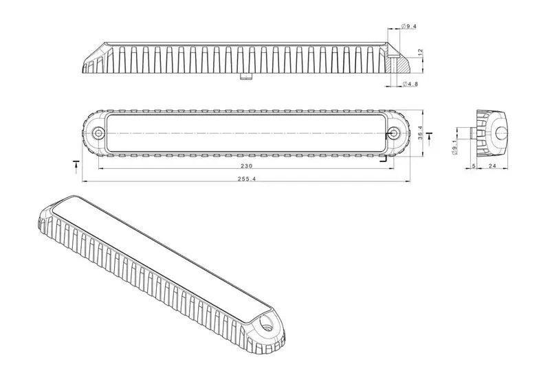 TRALERT fanale LED slimline 12-24v 100cm cavo 