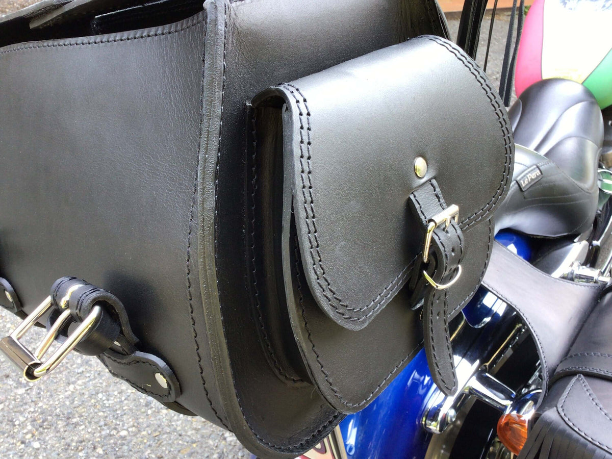 Borsa Cuoio 4mm frange in pelle Fatta a mano Nera