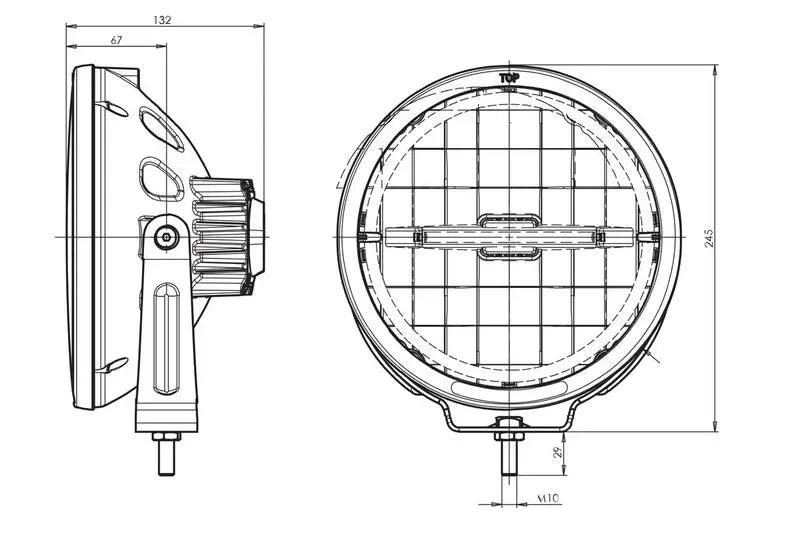 Faro LED rotondo con luci diurne a strisce bianche, 3200 lumen, 12-24 V – Tralert – immagine 7