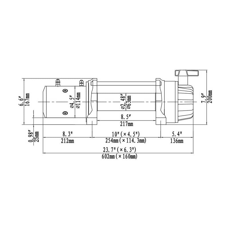 RUNVA ELECTRIC WINCH 12000 lb - 5443 kg - 24V WITH CS COMMAND